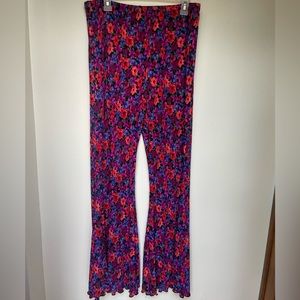 Womens high rise flare floral pants